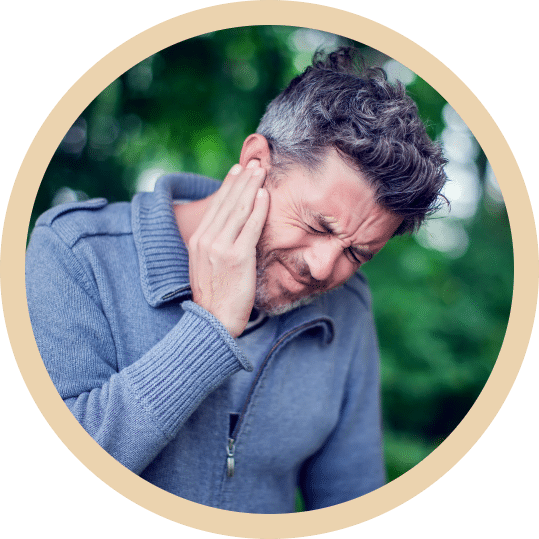 Man with tinnitus seeking treatment for the ringing in his ears